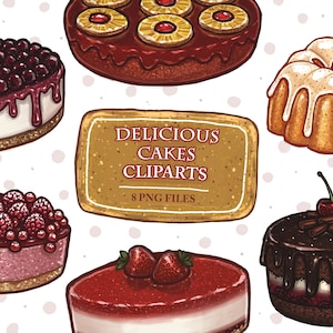 Deliciosos pasteles Clipart ilustraciones digitales imágenes PNG