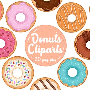 Donuts Clipart Digital Illustrations PNG Images