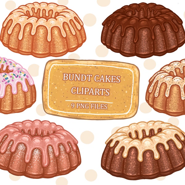 Bundt Cakes Clipart Digital Illustrations Images PNG