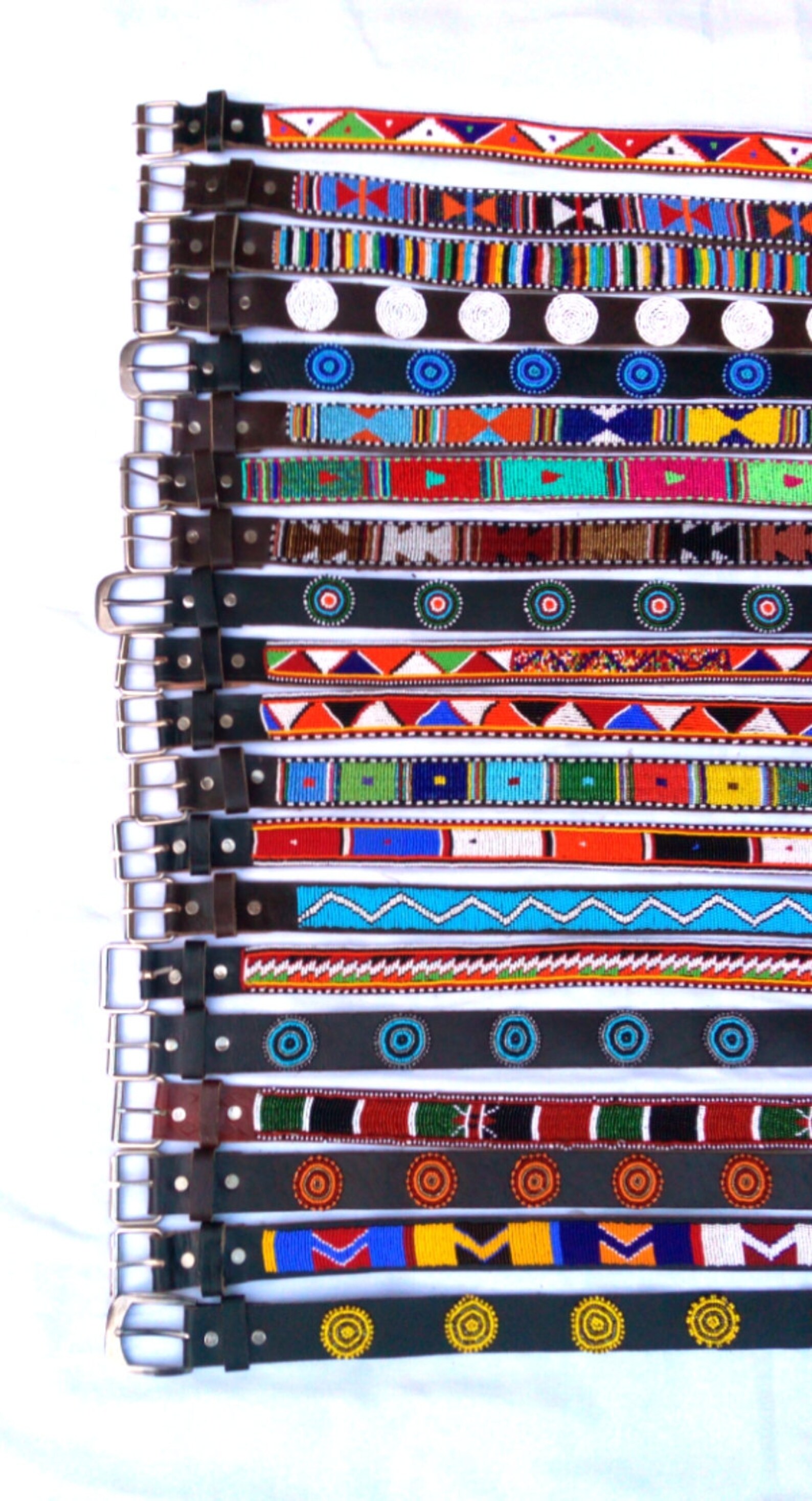 beaded leather belt