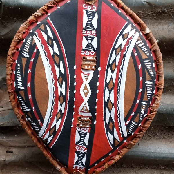 African leather shield,  Maasai Warrior shield, handcrafted shield