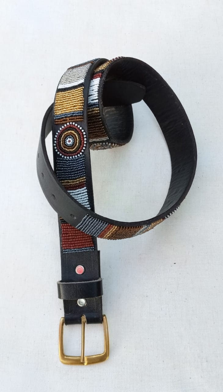 Leather Beaded Belt Men Leather Beaded Belt Unisex Belt - Etsy