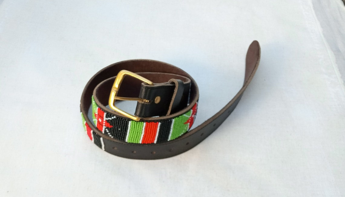 Kenya Flag Belt Men Belt Africa Leather Belt Kenya Leather Etsy