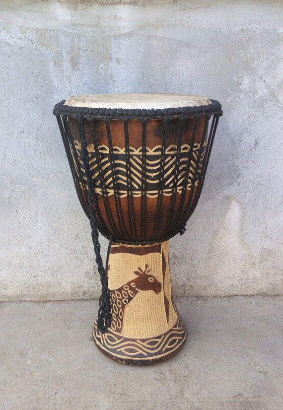Carved Djembe Drum Djembe Drum music instrument africa djembe drum kenya djembe drum hand carved djembe drum handmade drum wooden drum