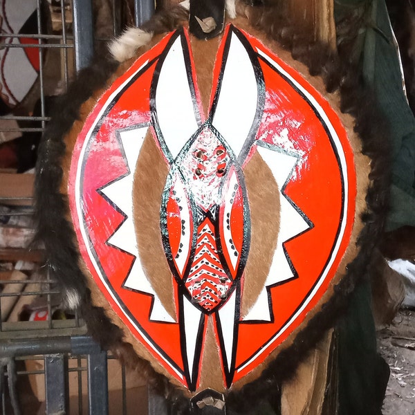 African leather shield,  Maasai Warrior shield, handcrafted shield