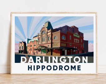Darlington Hippodrome // A3/A4 Art Print | Unframed | Theatre | Darlington Civic | Drama | Railway Poster | Travel Print