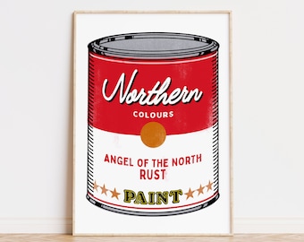 Angel of the North Rust - Northern Colours // Art Print A3 & A4 | Andy Warhol | Travel Poster | Newcastle | Gateshead | Wall Art