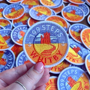 Whitby 199 Steps Embroidered Patch | North Yorkshire | Moors | Walking