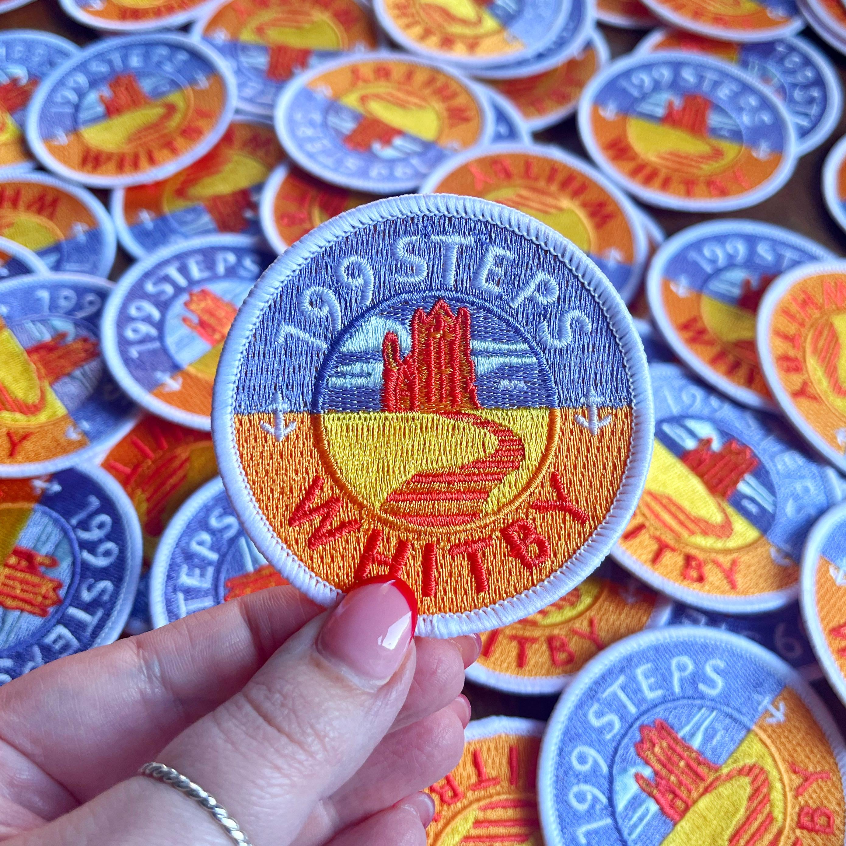 Whitby 199 Steps Embroidered Patch | North Yorkshire | Moors | Walking