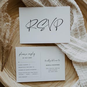 RSVP Postcard Template, Wedding Rsvp Card, Response Card, Printable Rsvp - Alfreda