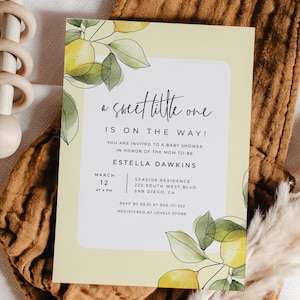 A Sweet Little One Is On The Way, Zitronen-Babyparty-Einladungsvorlage - Limetta