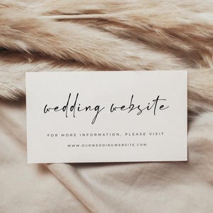 Carte de site Web de mariage, modèle modifiable, insertion d'invitation minimaliste moderne, carte de clôture de site Web de mariage - Alfreda