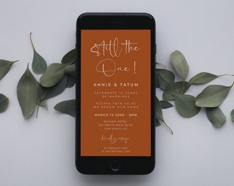 Still The One Vow Renewal Invite, Vow Renewal Electronic Invite, Rust Orange Phone Invitation - Payton