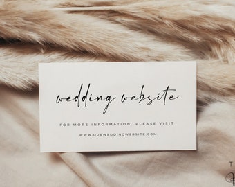 Wedding Website Card, Editable Template, Modern Minimalist Invitation Insert, Wedding Website Enclosure Card - Alfreda