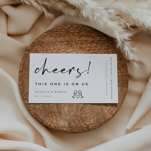 Wedding Drink Ticket Template, Free Drink Ticket, Free Drink Voucher, Modern Minimalist Printable Tickets, ALFREDA