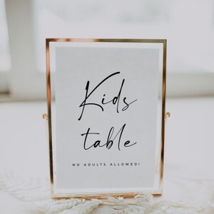 Letrero para mesa infantil de boda, plantilla para mesa de actividades infantiles, mesa infantil de boda, ALFREDA
