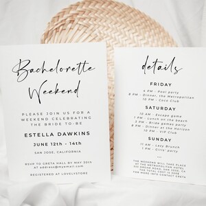 Bachelorette Weekend, Invitation Template, Hen Weekend, Editable Template, Bachelorette Invite Alfreda image 1