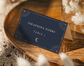 Celestial Place Card, Wedding Table Name Cards Template, CLELIA