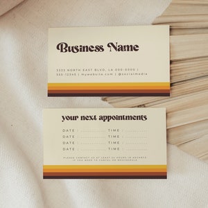 Appointment Reminder Cards, Retro Appointment Card, Reminder Card Editable Template