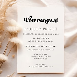 Invitación de renovación de votos: todavía lo hacemos Plantilla editable para aniversario de bodas - Selby