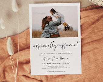 Officially Official, Adoption Shower Invitation Template, Phone & Printable Photo Card