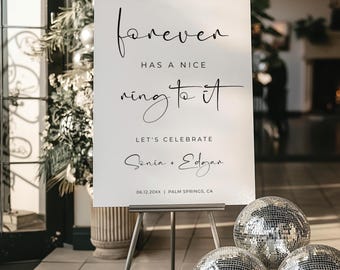Forever Has A Nice Ring To It, Engagement Party Welcome Sign, Happily Ever After Party Sign, PAMMIE
