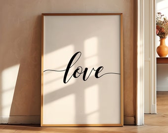 Love Printable, Love Print, Typography Print, Bedroom Decor, Love Wall Art