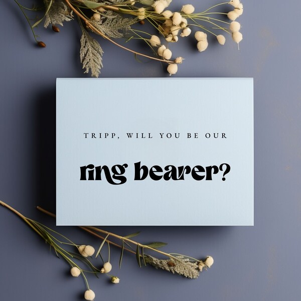 Ring Bearer Proposal, Will You Be My Ring Bearer Card, Simple Retro Proposal Template