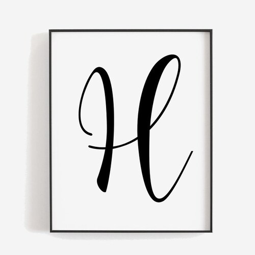 letter h printable printable initial h printable monogram etsy