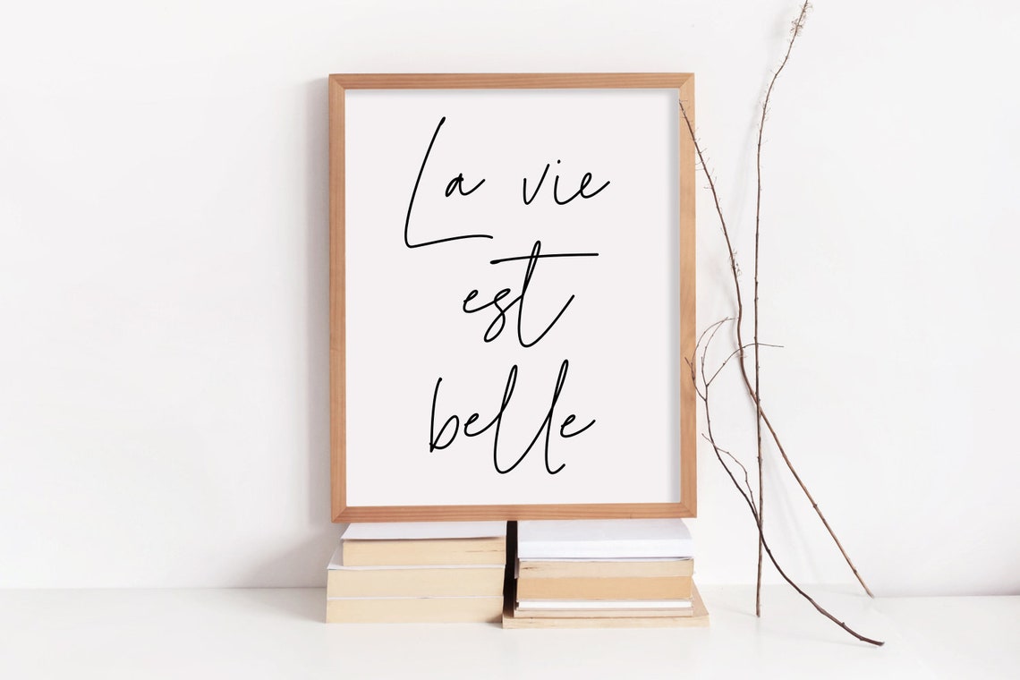 Affiche citation La vie est belle Affiche imprimable moderne | Etsy