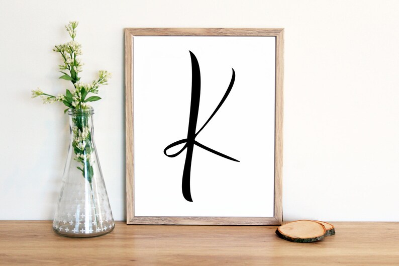Letter K PRINTABLE Printable Monograms Initial Prints - Etsy