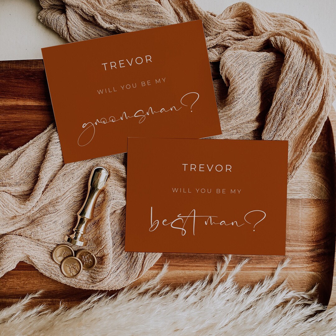 Burnt Orange Best Man Proposal Groomsman Proposal Printable - Etsy
