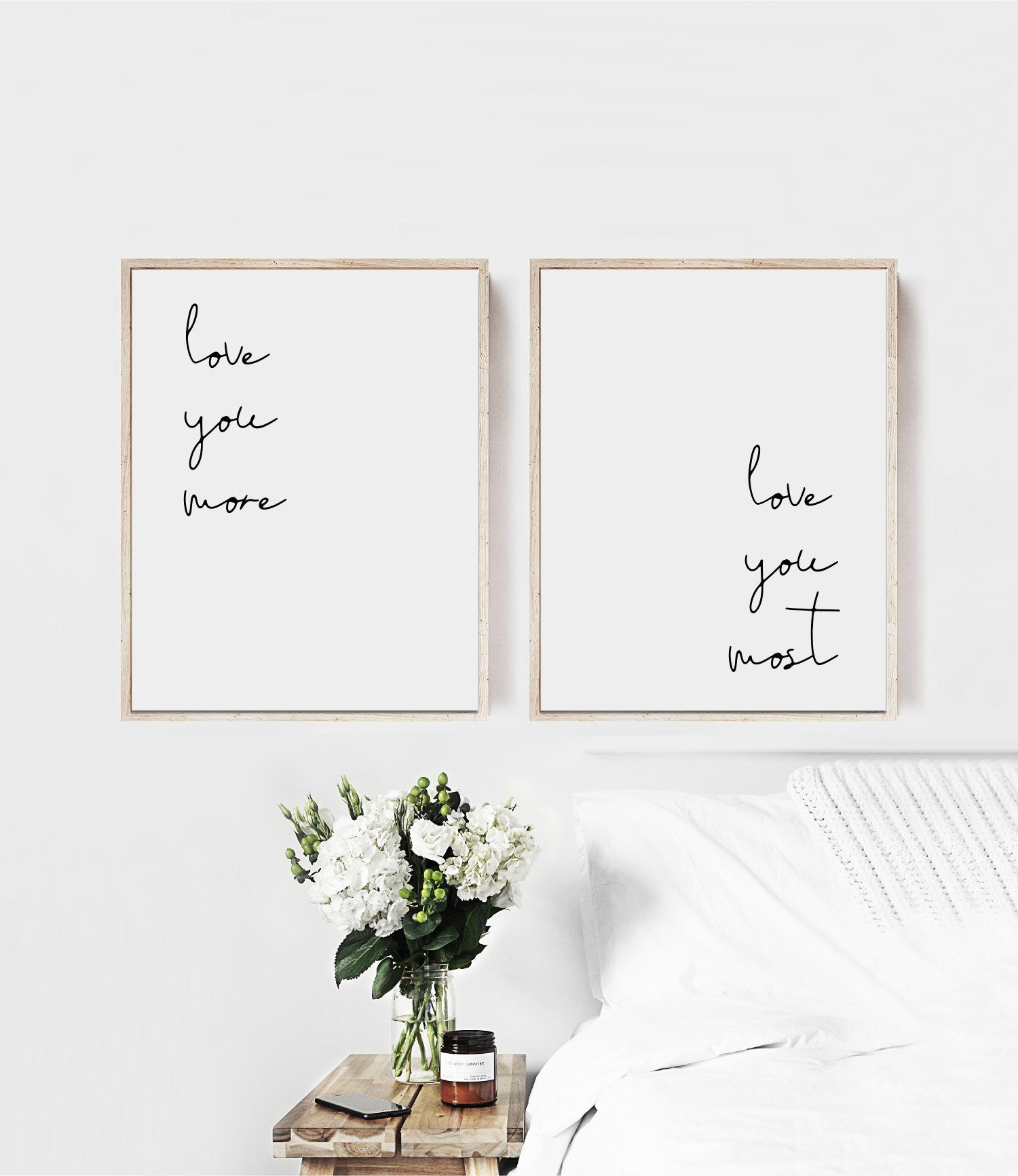 Upgrade Your 16x48 Inches 'I Love You More I Love You Most' (Style 2) Canvas To 20x60 Inches