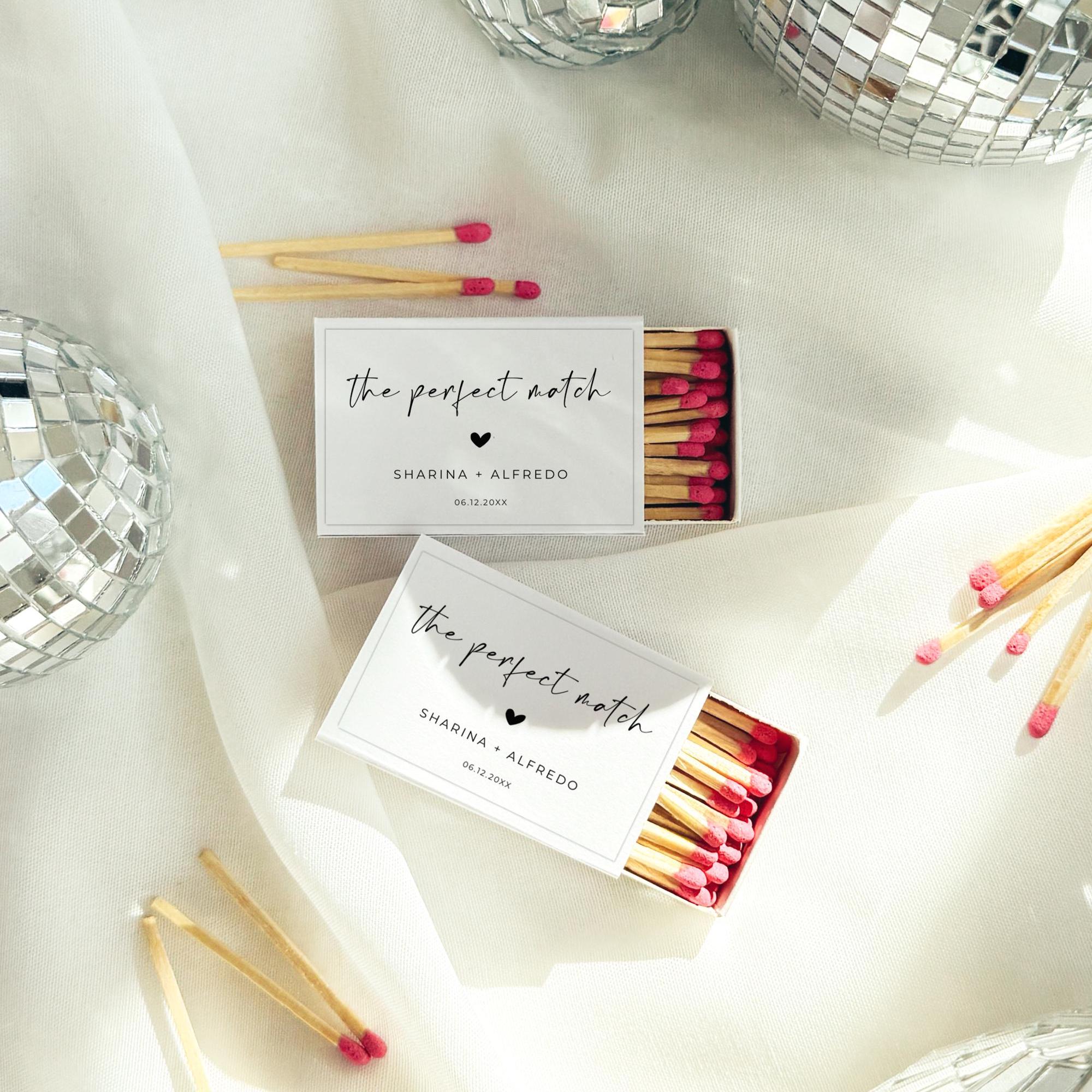 The Perfect Match, Matchbox Sticker Template, Wedding Favors Match Box ...