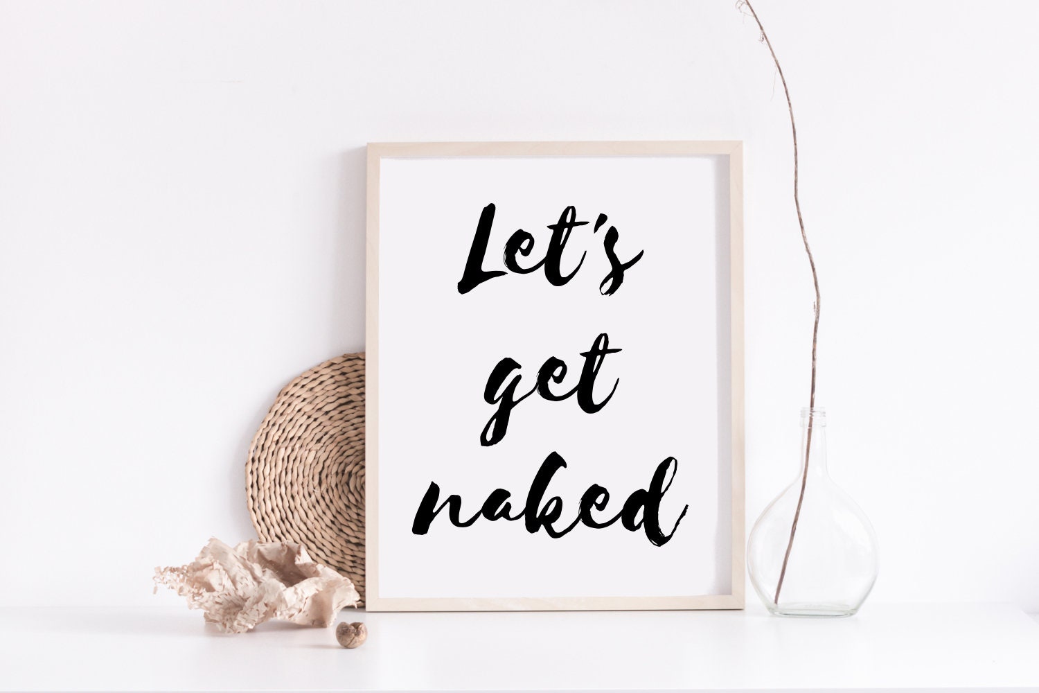 Let s Get Naked PRINTABLE Get Naked Bathroom Sign Funny Etsy