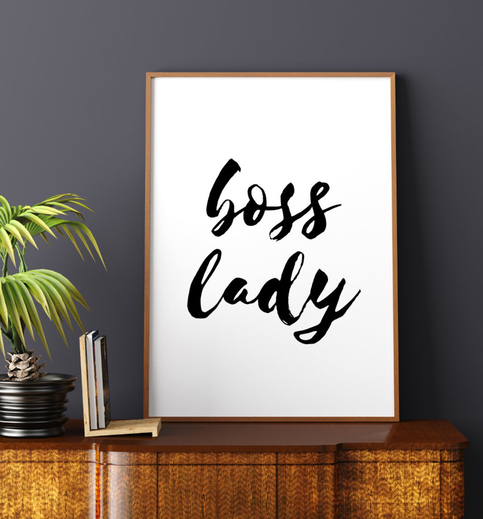 Boss lady PRINTABLE wall art Business woman gift Home office | Etsy