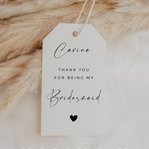 Thank You for Being My Bridesmaid, Bridesmaid Thank You Favor Tag ...