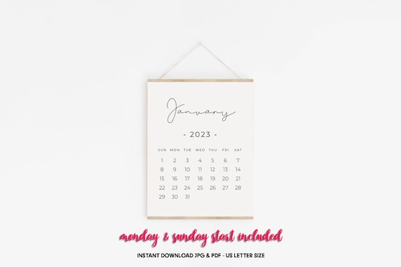Whelping Calendar 2023 January 2023 Printable Calendar Pregnancy Calendar Digital | Etsy Canada