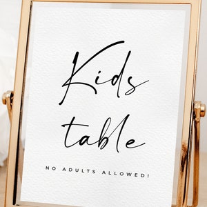 Kids Table Sign For Wedding, Kids Activity Table Editable Template, Wedding Kids Table Alfreda imagem 6