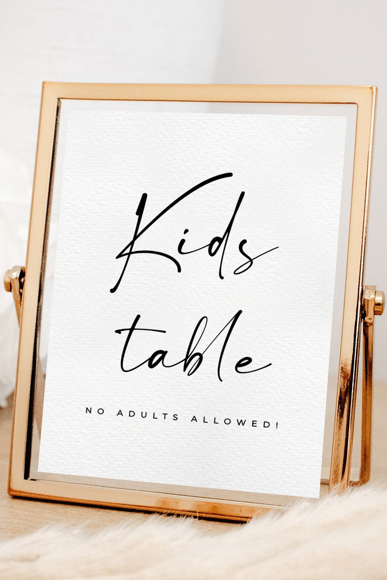 Kids Table Sign For Wedding, Kids Activity Table Editable Template, Wedding Kids Table Alfreda imagem 6