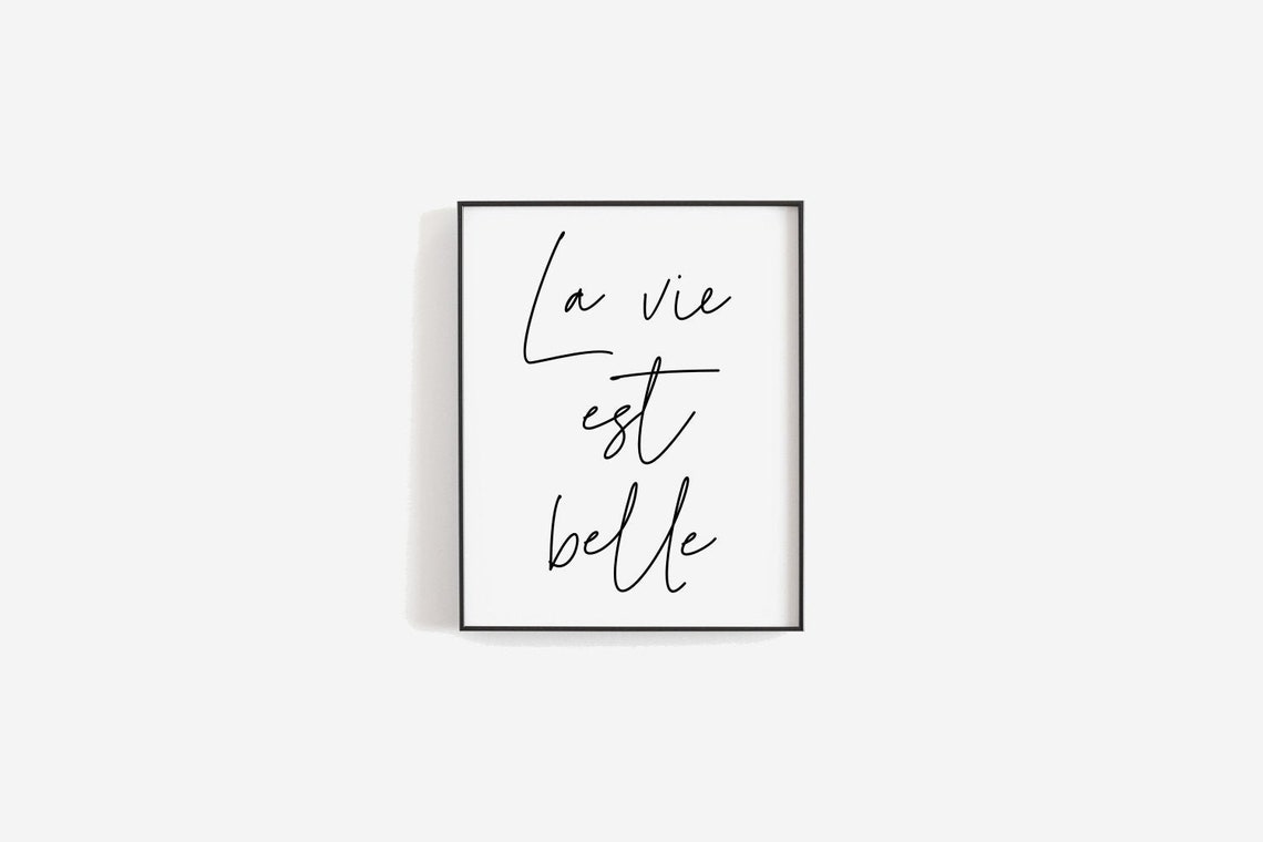Affiche citation La vie est belle Affiche imprimable moderne | Etsy