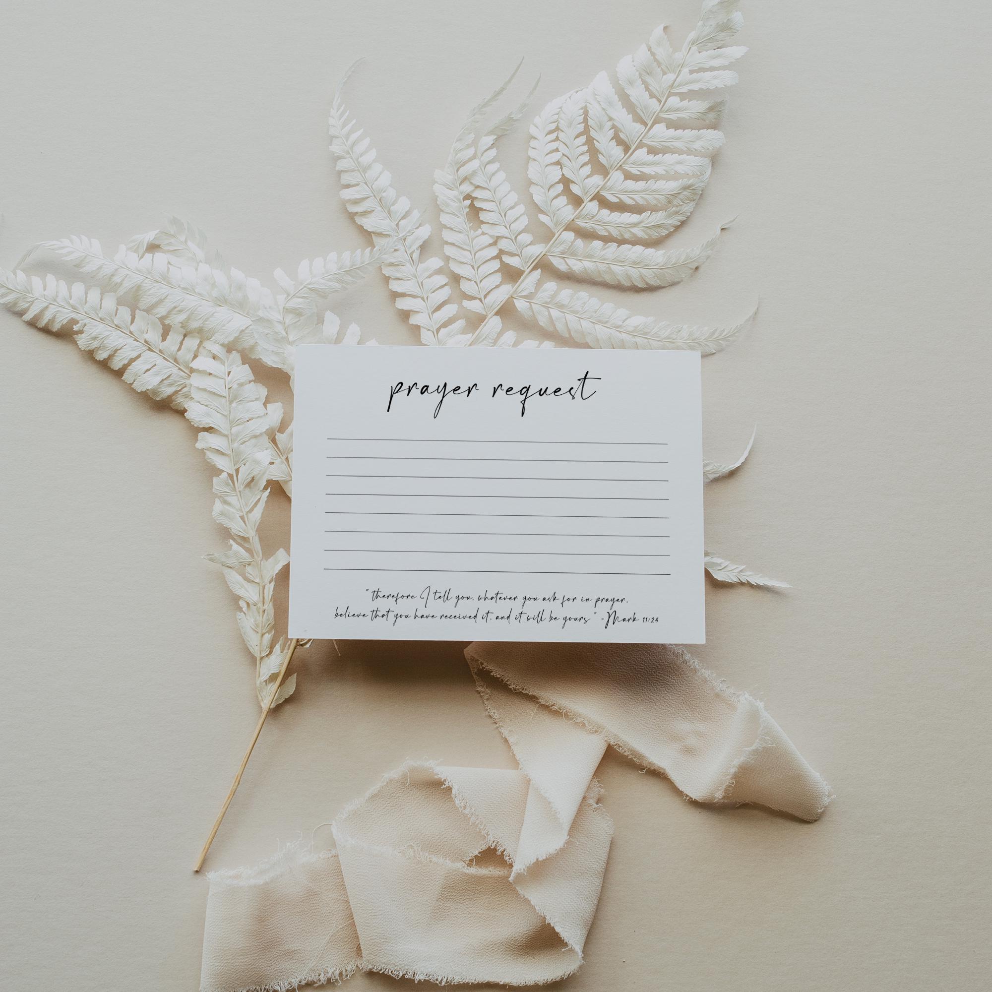 Prayer Request Cards, Printable Card Editable Template, Modern ...