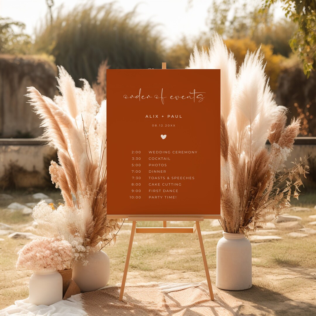 Order of the Day Editable Template Wedding Order of Events - Etsy