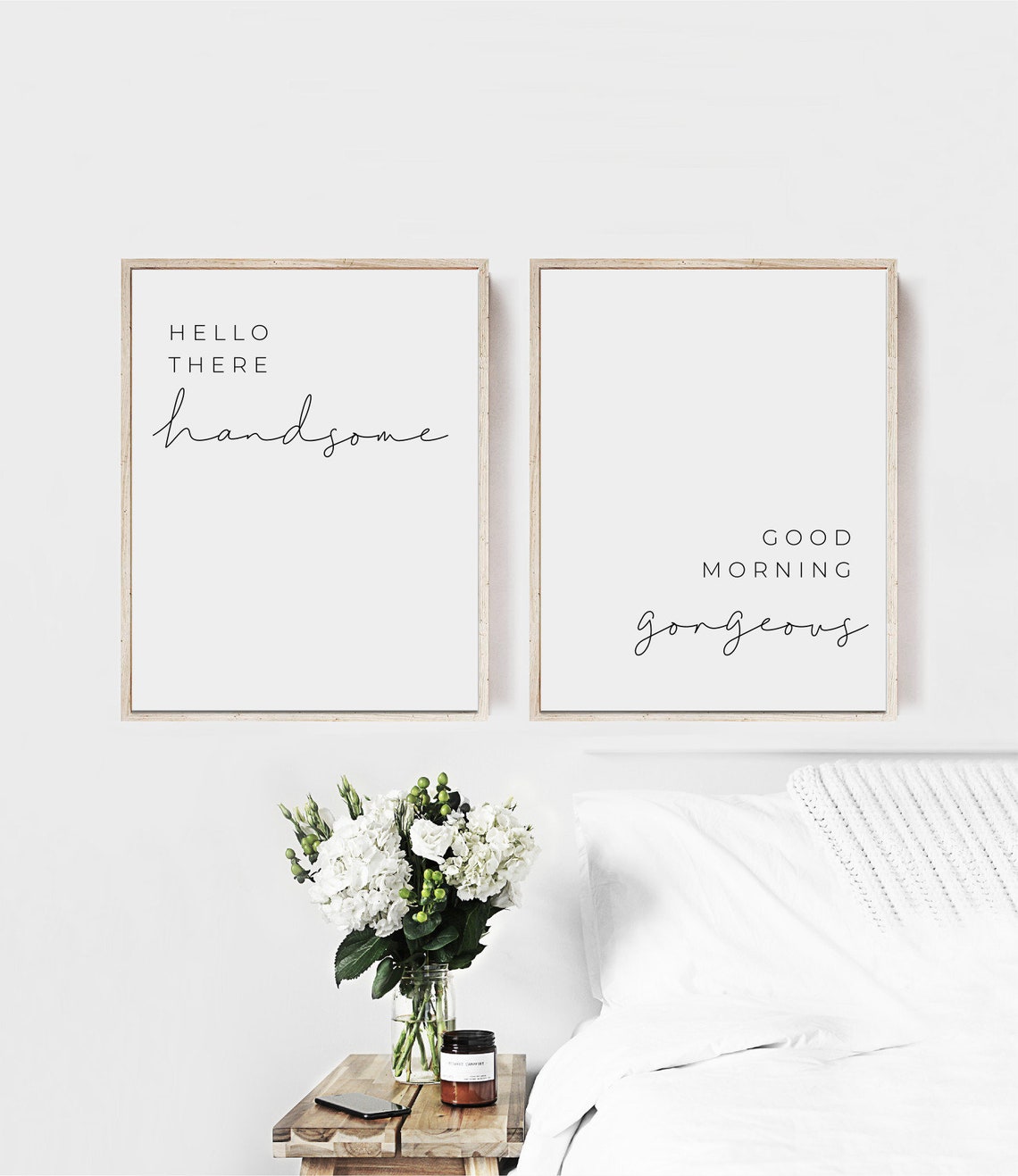 Hello There Handsome Good Morning Gorgeous PRINTABLE Wall Art - Etsy