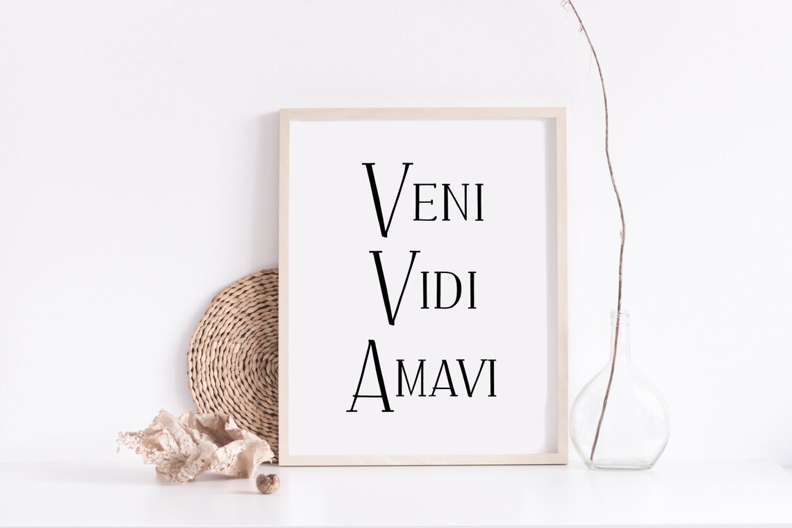 Veni Vidi Amavi PRINTABLE wall art Latin quotes Class decor | Etsy
