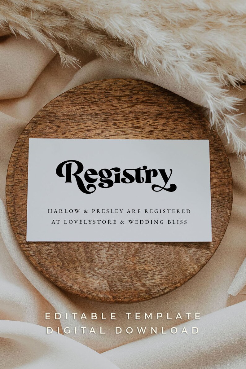 Baby Shower Registry Card