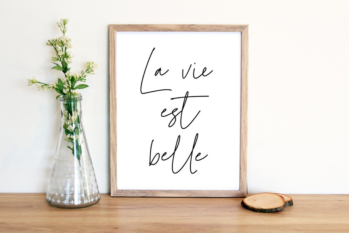 Affiche citation La vie est belle Affiche imprimable moderne | Etsy