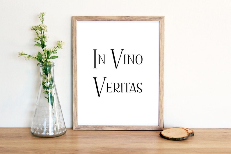 In Vino Veritas Printable Wall Art Bar Decor Wine Gift Kitchen
