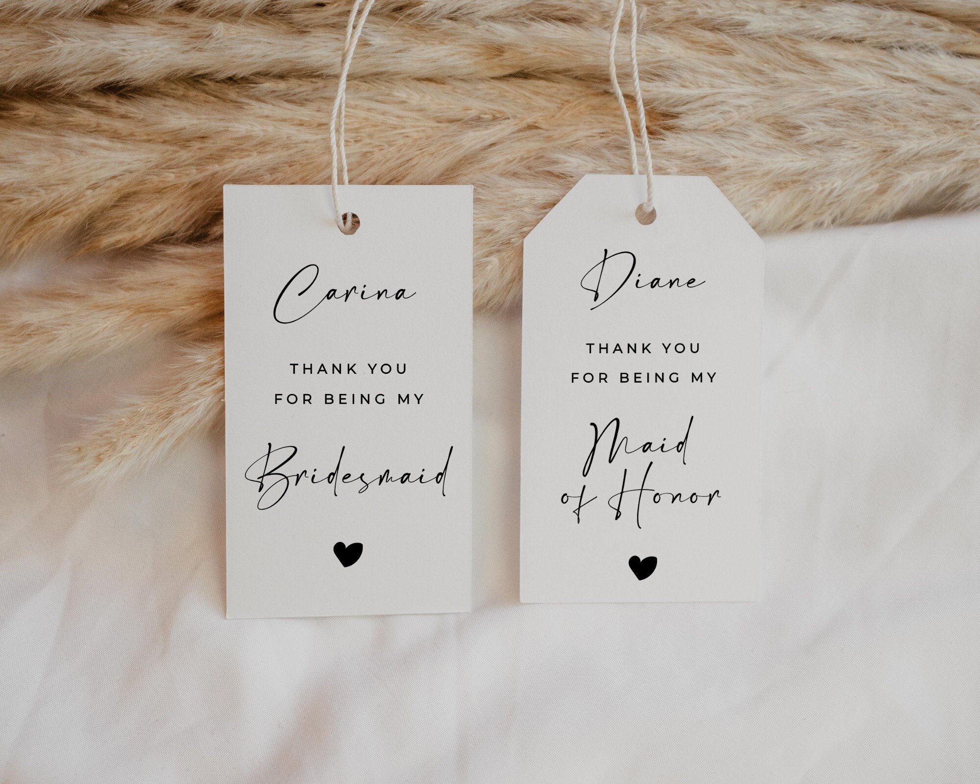 Thank You for Being My Bridesmaid, Bridesmaid Thank You Favor Tag, Editable Template, Bridesmaid ...