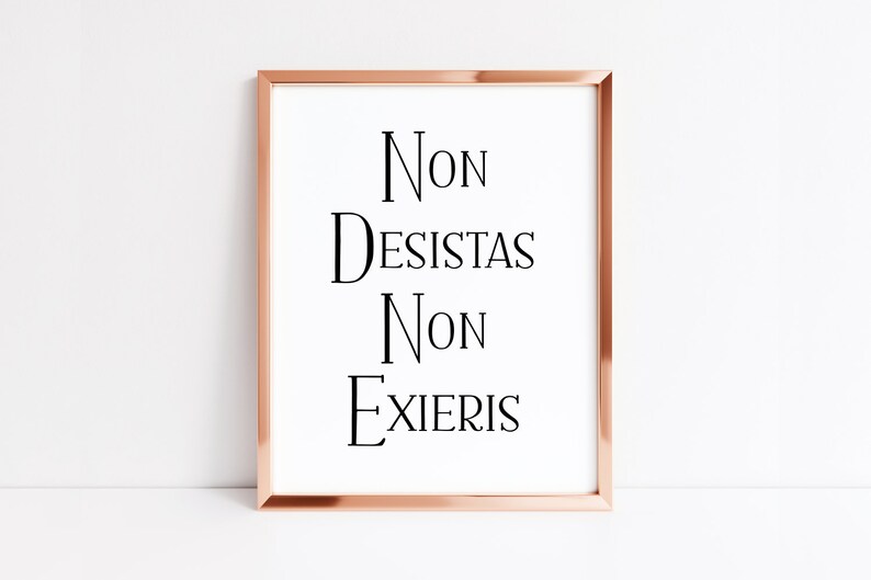 Non desistas non exieris citation latine IMTABLE Ne jamais Etsy
